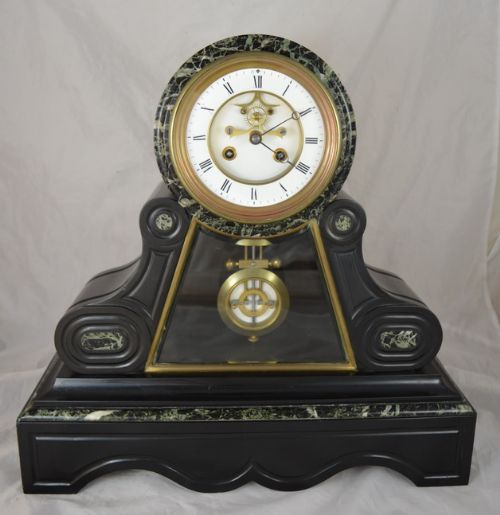 French Drumhead Slate Clock