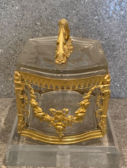 NAPOLEON III ORMOLU MOUNTED GLASS CASKET BOX FRENCH ANTIQUE - ADDITIONAL PHOTO 3