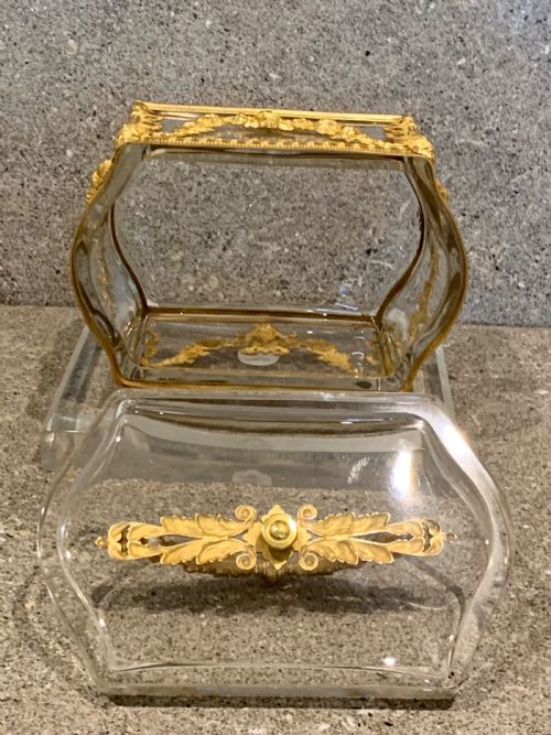 NAPOLEON III ORMOLU MOUNTED GLASS CASKET BOX FRENCH ANTIQUE - ADDITIONAL PHOTO 7