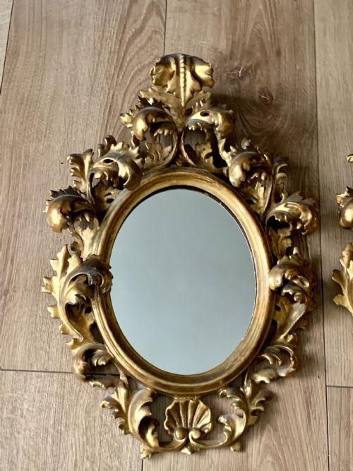 PAIR OF ITALIAN FLORENTINE CARVED GILTWOOD MIRRORS C1870 - ADDITIONAL PHOTO 6