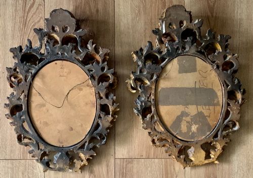 PAIR OF ITALIAN FLORENTINE CARVED GILTWOOD MIRRORS C1870 - ADDITIONAL PHOTO 14