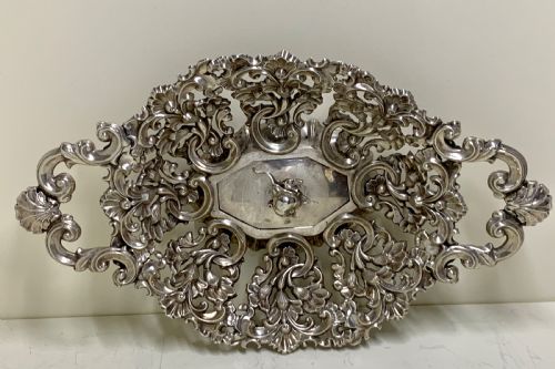 ANTIQUE SILVER BOWL BASKET ALT WIEN VIENNA AUSTRIA 1864 - ADDITIONAL PHOTO 4