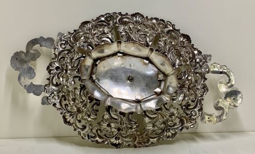 ANTIQUE SILVER BOWL BASKET ALT WIEN VIENNA AUSTRIA 1864 - ADDITIONAL PHOTO 10