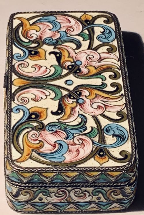 A KHLEBNIKOV RUSSIAN SILVERGILT AND SHADED ENAMEL BOX CASE - ADDITIONAL PHOTO 3