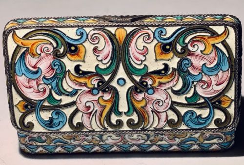 A KHLEBNIKOV RUSSIAN SILVERGILT AND SHADED ENAMEL BOX CASE - ADDITIONAL PHOTO 12