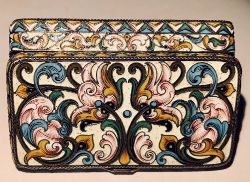 A KHLEBNIKOV RUSSIAN SILVERGILT AND SHADED ENAMEL BOX CASE - ADDITIONAL PHOTO 14