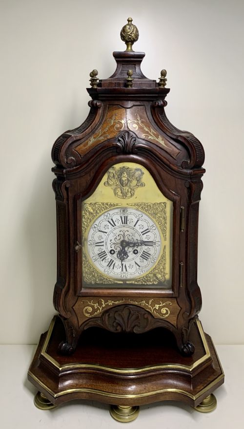 A LARGE FRENCH BRASS INLAID MAHOGANY PLANCHON A PARIS MANTEL CLOCK - ADDITIONAL PHOTO 3