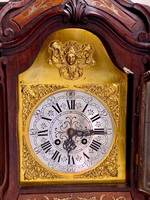 A LARGE FRENCH BRASS INLAID MAHOGANY PLANCHON A PARIS MANTEL CLOCK - ADDITIONAL PHOTO 7