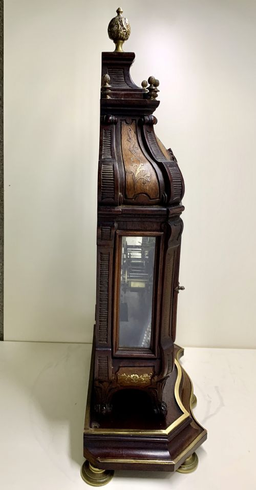 A LARGE FRENCH BRASS INLAID MAHOGANY PLANCHON A PARIS MANTEL CLOCK - ADDITIONAL PHOTO 10