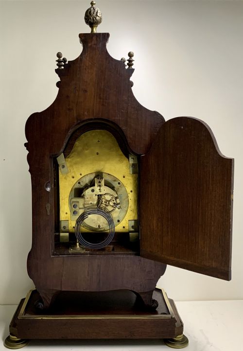 A LARGE FRENCH BRASS INLAID MAHOGANY PLANCHON A PARIS MANTEL CLOCK - ADDITIONAL PHOTO 11