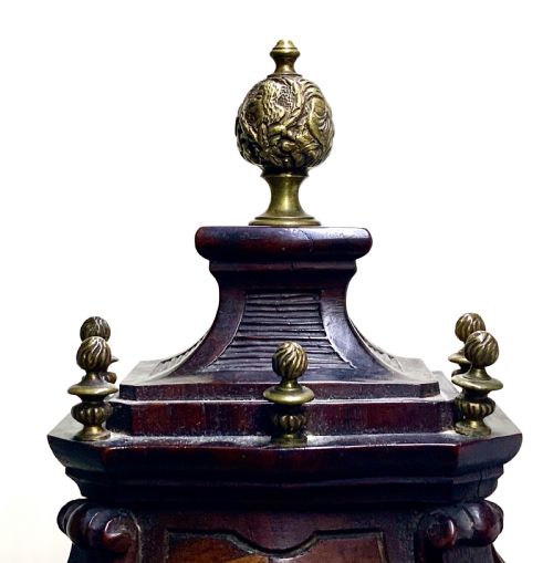 A LARGE FRENCH BRASS INLAID MAHOGANY PLANCHON A PARIS MANTEL CLOCK - ADDITIONAL PHOTO 13