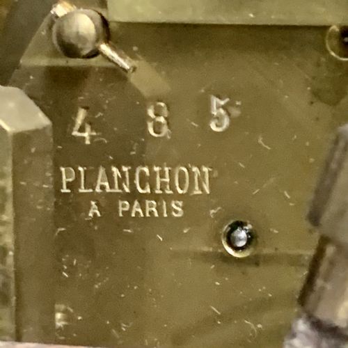 A LARGE FRENCH BRASS INLAID MAHOGANY PLANCHON A PARIS MANTEL CLOCK - ADDITIONAL PHOTO 20