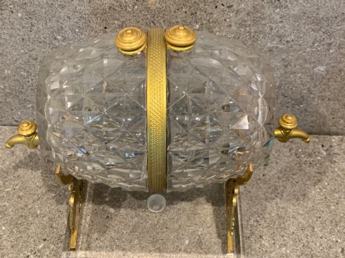 A CHARLES X GILT BRONZEMOUNTED GLASS SPIRIT SCENT BARREL ON A STAND CIRCA 1830 - ADDITIONAL PHOTO 2