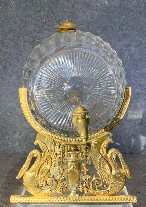 A CHARLES X GILT BRONZEMOUNTED GLASS SPIRIT SCENT BARREL ON A STAND CIRCA 1830 - ADDITIONAL PHOTO 4