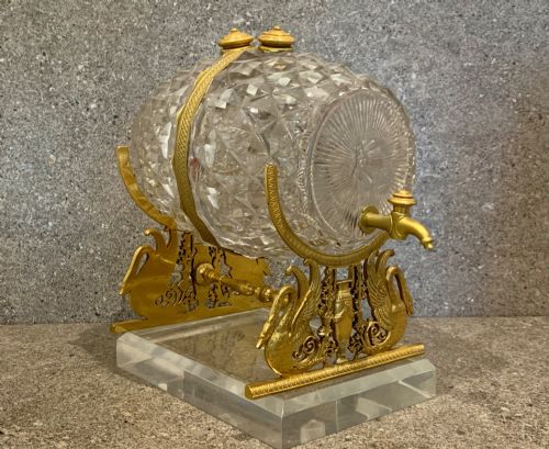 A CHARLES X GILT BRONZEMOUNTED GLASS SPIRIT SCENT BARREL ON A STAND CIRCA 1830 - ADDITIONAL PHOTO 8