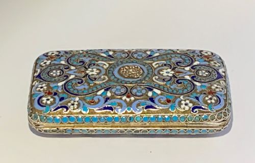 A RUSSIAN SILVERGILT AND CLOISONNE ENAMEL BOX - ADDITIONAL PHOTO 2