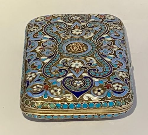 A RUSSIAN SILVERGILT AND CLOISONNE ENAMEL BOX - ADDITIONAL PHOTO 4