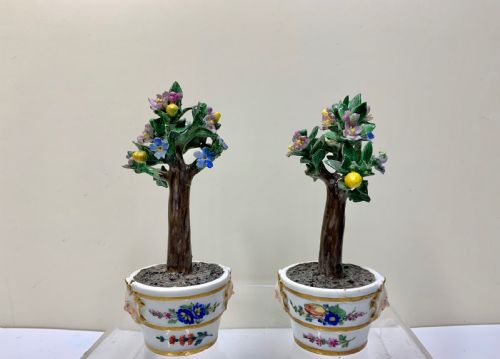 RARE PAIR MEISSEN MARCOLINI LEMON TREES IN TUBS CIRCA 1790 PORCELAIN - ADDITIONAL PHOTO 8