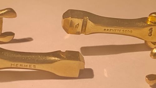 SUPERB PAIR HERMES PARIS MID CENTURY STIRRUP CUFFLINKS 18CT GOLD CIRCA 1965 - ADDITIONAL PHOTO 6
