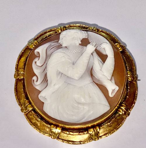 A LARGE HIGH QUALITY VICTORIAN CAMEO BROOCH SUPERB 15CT GOLD FRAME - ADDITIONAL PHOTO 5