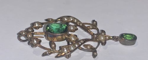 NICE QUALITY ANTIQUE ART NOUVEAU PENDANT BROOCH CIRCA 1900 - ADDITIONAL PHOTO 1