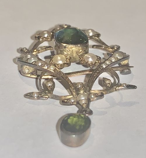 NICE QUALITY ANTIQUE ART NOUVEAU PENDANT BROOCH CIRCA 1900 - ADDITIONAL PHOTO 3