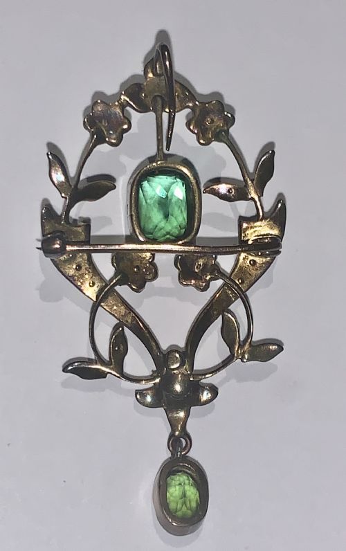 NICE QUALITY ANTIQUE ART NOUVEAU PENDANT BROOCH CIRCA 1900 - ADDITIONAL PHOTO 4