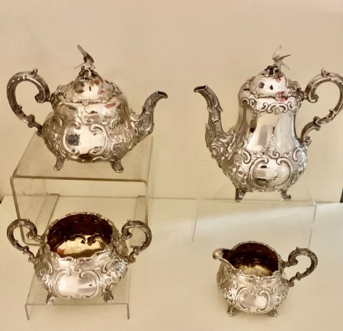 VICTORIAN STERLING SILVER TEA AND COFFEE SERVICE A B SAVORY SONS WILLIAM SMILEY - ADDITIONAL PHOTO 1