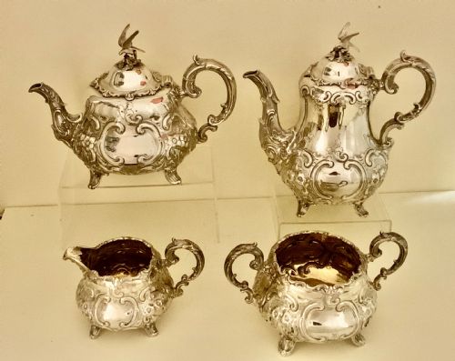 VICTORIAN STERLING SILVER TEA AND COFFEE SERVICE A B SAVORY SONS WILLIAM SMILEY - ADDITIONAL PHOTO 14