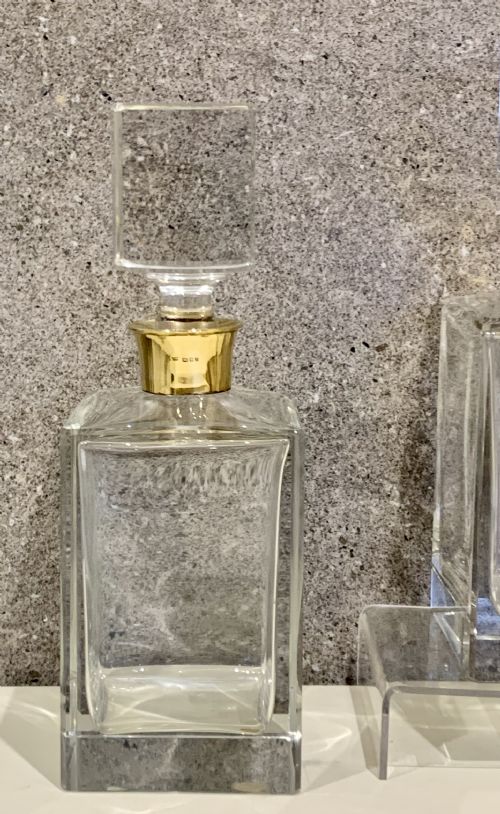 A SUPERB PAIR MAPPIN WEBB MID CENTURY SILVER MOUNTED GLASS SPIRIT DECANTERS - ADDITIONAL PHOTO 6