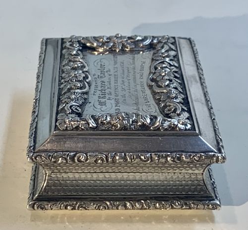 GEORGIAN SOLID STERLING SILVER TABLE SNUFF BOX - ADDITIONAL PHOTO 7