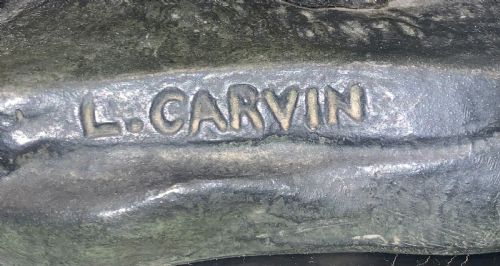 A FINE LARGE ANIMALIER ART DECO SCULPTURE BY LOUISALBERT CARVIN ALSATIAN DOGS - ADDITIONAL PHOTO 5