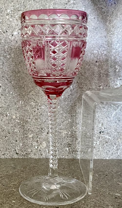 A SUPERB QUALITY CUT CRYSTAL WINE GLASSES SET OF 6 - ADDITIONAL PHOTO 2