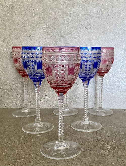 A SUPERB QUALITY CUT CRYSTAL WINE GLASSES SET OF 6 - ADDITIONAL PHOTO 4