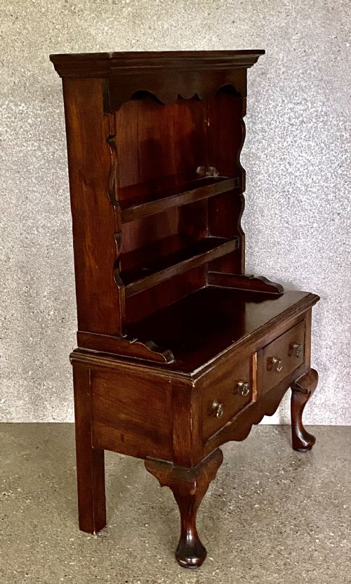 ANTIQUE VICTORIAN MAHOGANY VENEERED MINIATURE DRESSER APPRENTICE PIECE - ADDITIONAL PHOTO 2