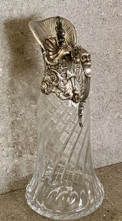 ANTIQUE STERLING SILVER GLASS CLARET JUG TOPAZIO PORTUGAL - ADDITIONAL PHOTO 6