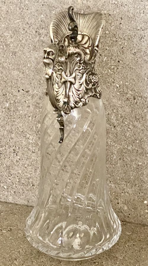 ANTIQUE STERLING SILVER GLASS CLARET JUG TOPAZIO PORTUGAL - ADDITIONAL PHOTO 7