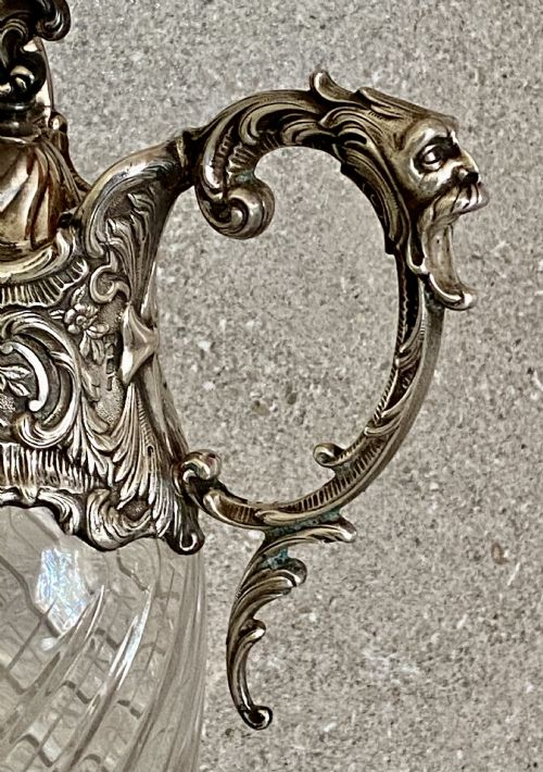 ANTIQUE STERLING SILVER GLASS CLARET JUG TOPAZIO PORTUGAL - ADDITIONAL PHOTO 11