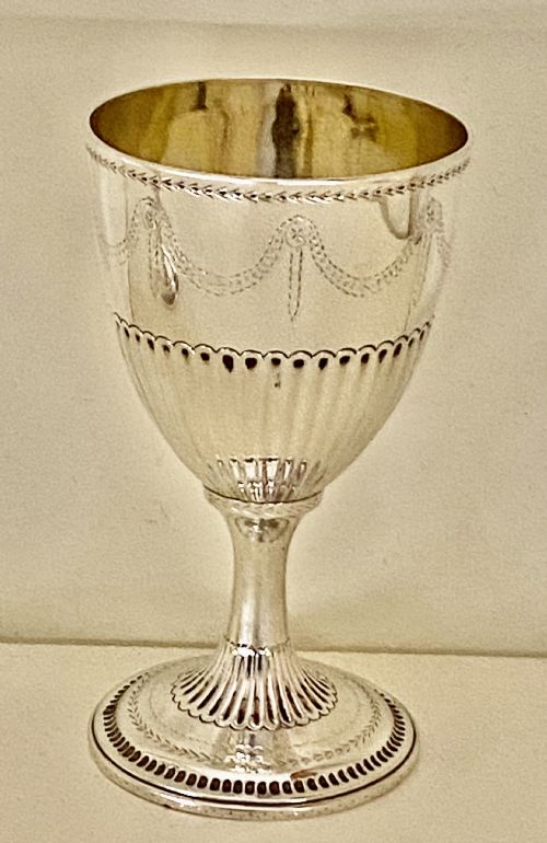 ANTIQUE GEORGIAN STERLING SILVER GOBLET CIRCA 1782 - ADDITIONAL PHOTO 1