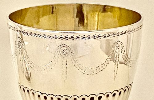 ANTIQUE GEORGIAN STERLING SILVER GOBLET CIRCA 1782 - ADDITIONAL PHOTO 3