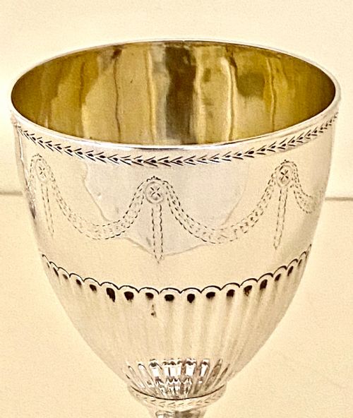 ANTIQUE GEORGIAN STERLING SILVER GOBLET CIRCA 1782 - ADDITIONAL PHOTO 4