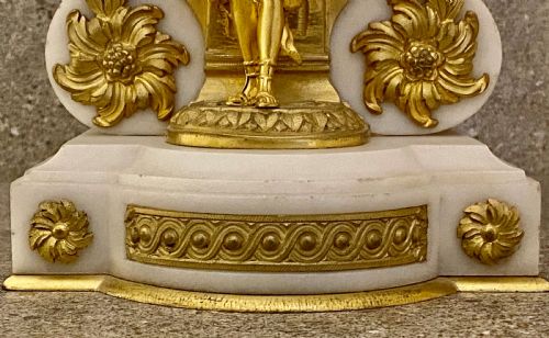 ANTIQUE FRENCH WHITE MARBLE PATINATED BRONZE AND ORMOLU GLOBE CLOCK - ADDITIONAL PHOTO 20