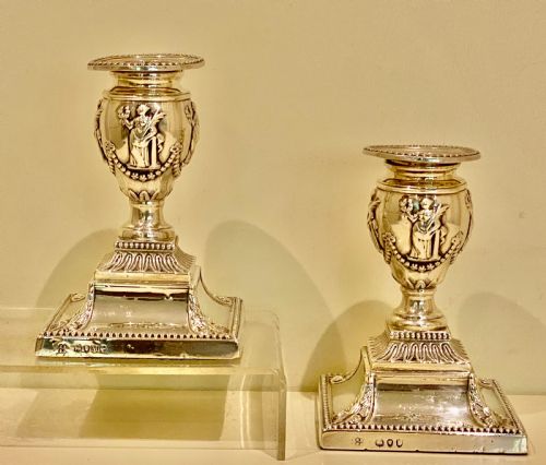 A HIGH QUALITY PAIR OF VICTORIAN DWARF CANDLESTICKS BY RICHARD HODD SON LONDON 1878 - ADDITIONAL PHOTO 12