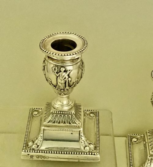 A HIGH QUALITY PAIR OF VICTORIAN DWARF CANDLESTICKS BY RICHARD HODD SON LONDON 1878 - ADDITIONAL PHOTO 13