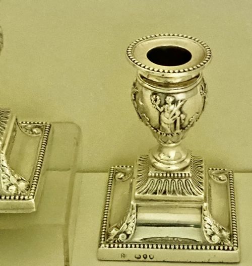 A HIGH QUALITY PAIR OF VICTORIAN DWARF CANDLESTICKS BY RICHARD HODD SON LONDON 1878 - ADDITIONAL PHOTO 14