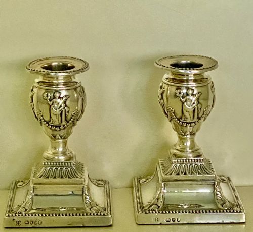 A HIGH QUALITY PAIR OF VICTORIAN DWARF CANDLESTICKS BY RICHARD HODD SON LONDON 1878 - ADDITIONAL PHOTO 15