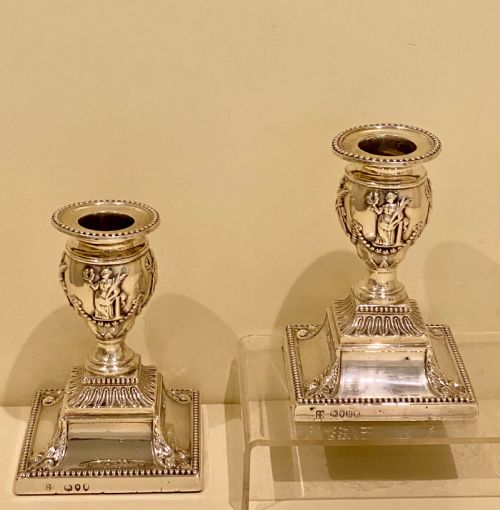 A HIGH QUALITY PAIR OF VICTORIAN DWARF CANDLESTICKS BY RICHARD HODD SON LONDON 1878 - ADDITIONAL PHOTO 16