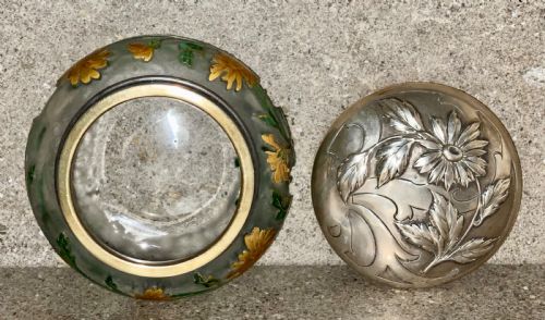 A SUPERB DAUM CAMEO GLASS BOWL WITH SILVER COVER - ADDITIONAL PHOTO 3