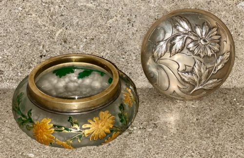 A SUPERB DAUM CAMEO GLASS BOWL WITH SILVER COVER - ADDITIONAL PHOTO 14