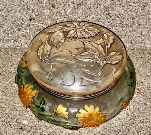 A SUPERB DAUM CAMEO GLASS BOWL WITH SILVER COVER - ADDITIONAL PHOTO 16